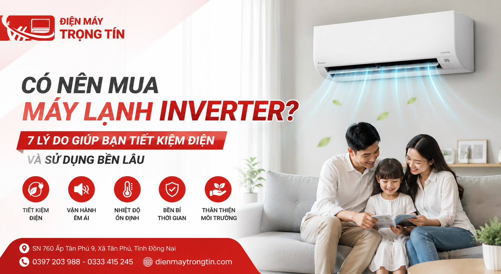 Máy lạnh Inverter tiết kiệm năng lượng